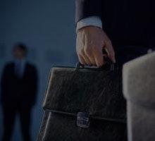 Businessman holding briefcase